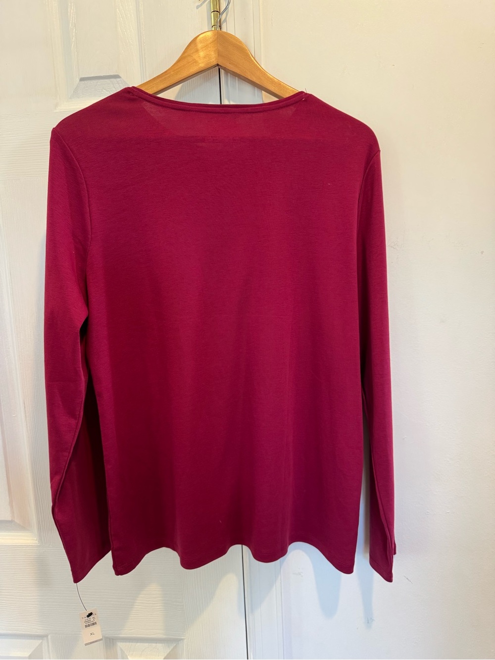 Talbots Long Sleeve Crewneck Top in Berry Red - Picture 3 of 5